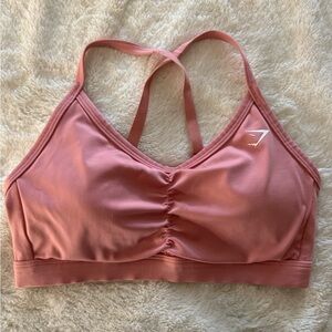 Gymshark Pink Rouched Training Sports Bra Size Small